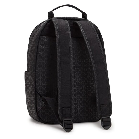 Kipling Seoul Medium Nylon Zipp Signature Backpack - Black - Picture 3 of 10